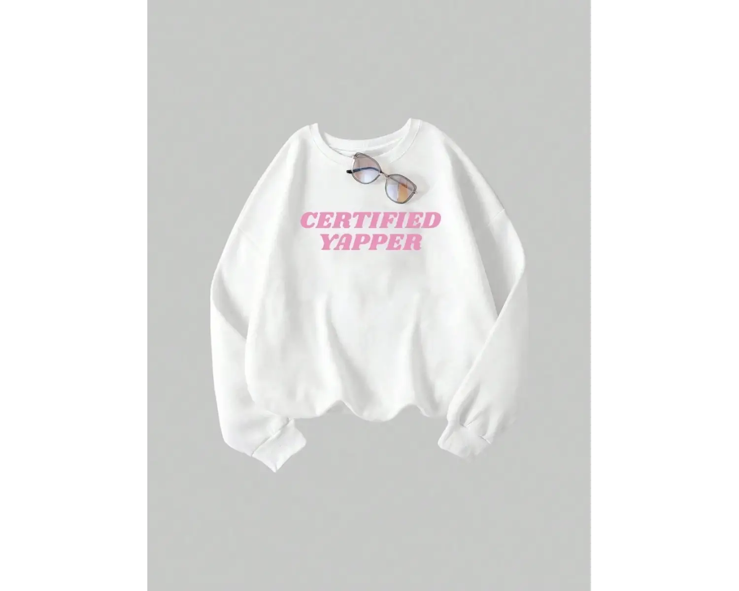 Trend kadın tişörtü Gad baskı kazak görüntüsünde yapılan rahat Crewneck polar yumuşak Hoodie