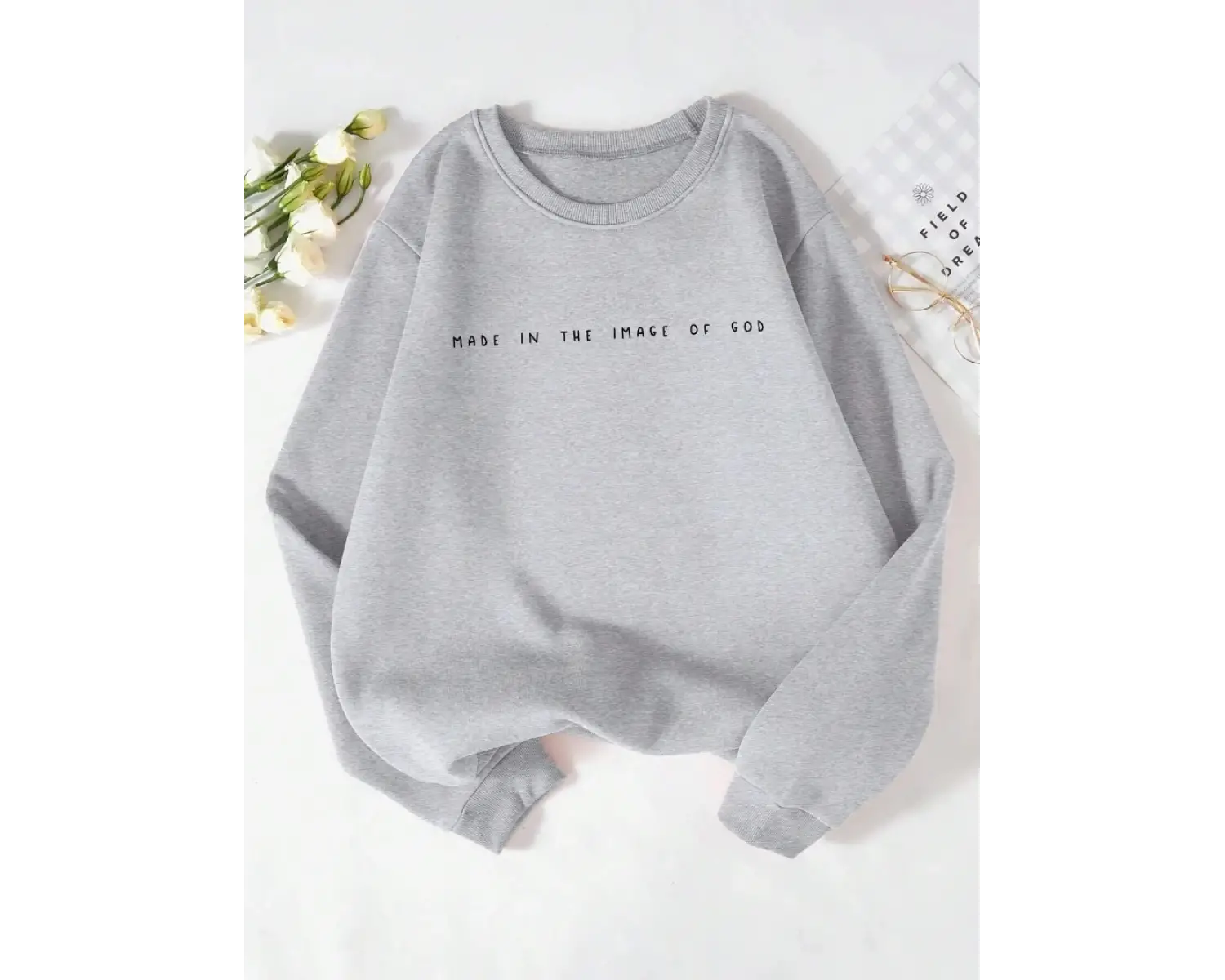 Trend kadın tişörtü Gad baskı kazak görüntüsünde yapılan rahat Crewneck polar yumuşak Hoodie