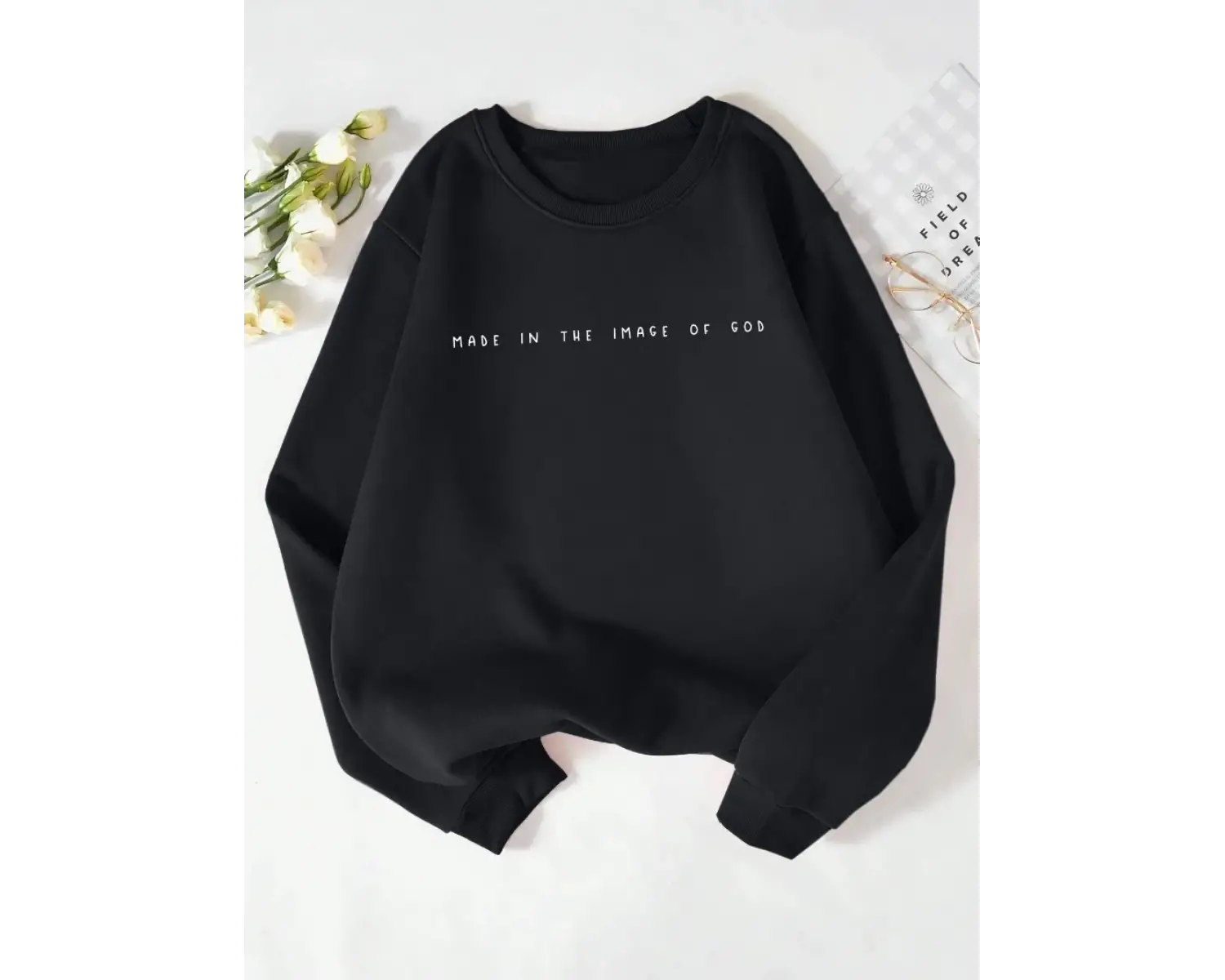 Trend kadın tişörtü Gad baskı kazak görüntüsünde yapılan rahat Crewneck polar yumuşak Hoodie
