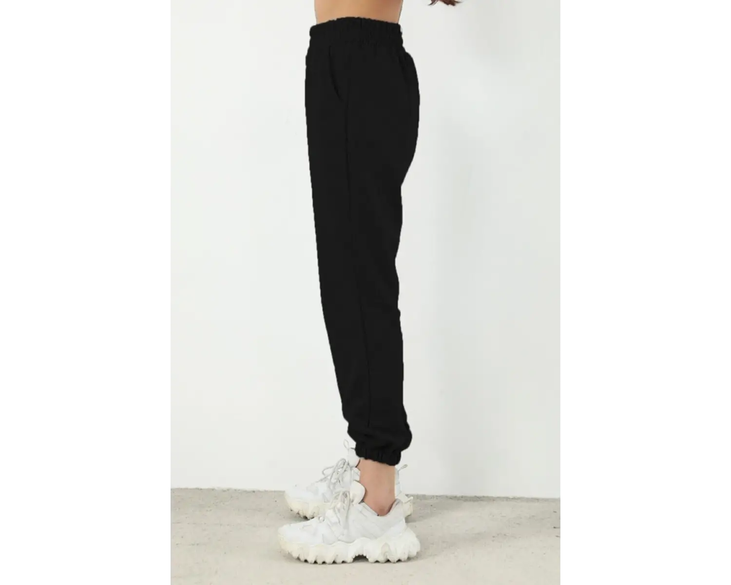 Trend Yüksek Bel Beyaz Joger Eşofman Altı