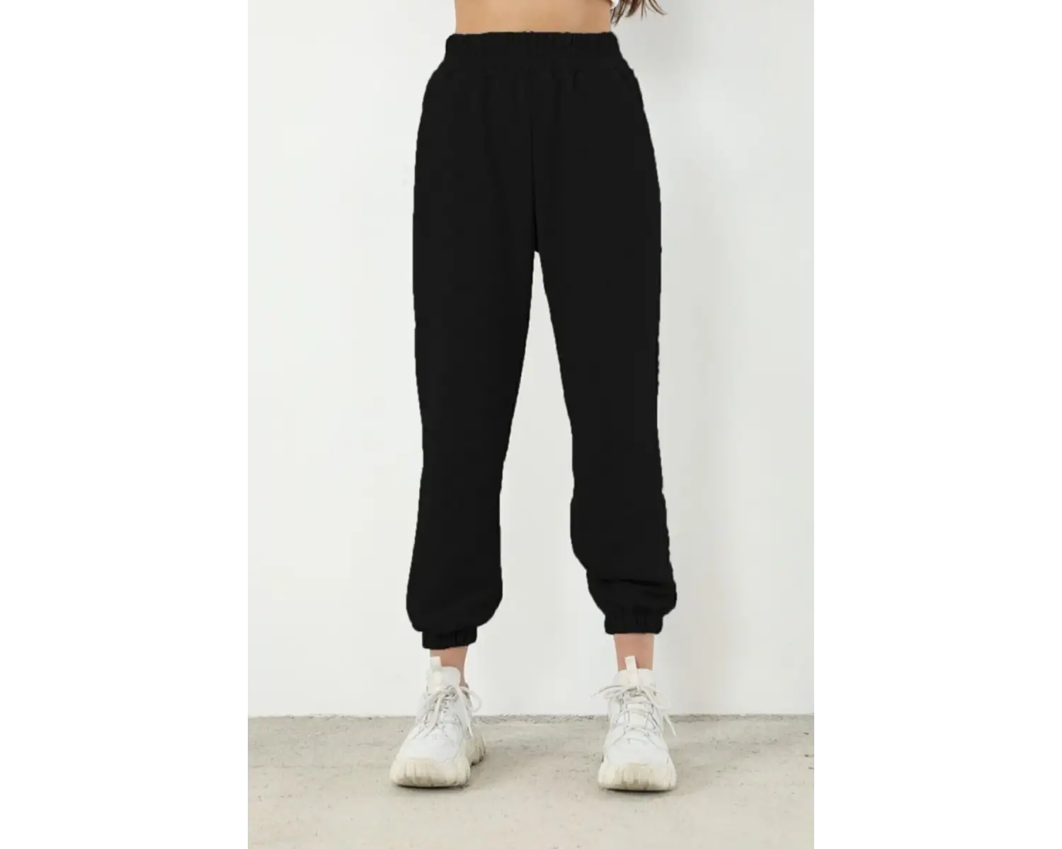 Trend Yüksek Bel Beyaz Joger Eşofman Altı