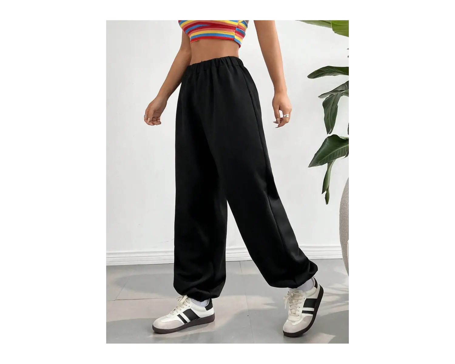 Trend Yüksek Bel Beyaz Joger Eşofman Altı