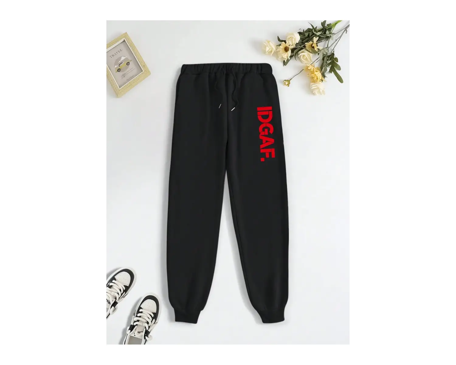 Trend Yüksek Bel Beyaz Joger Eşofman Altı