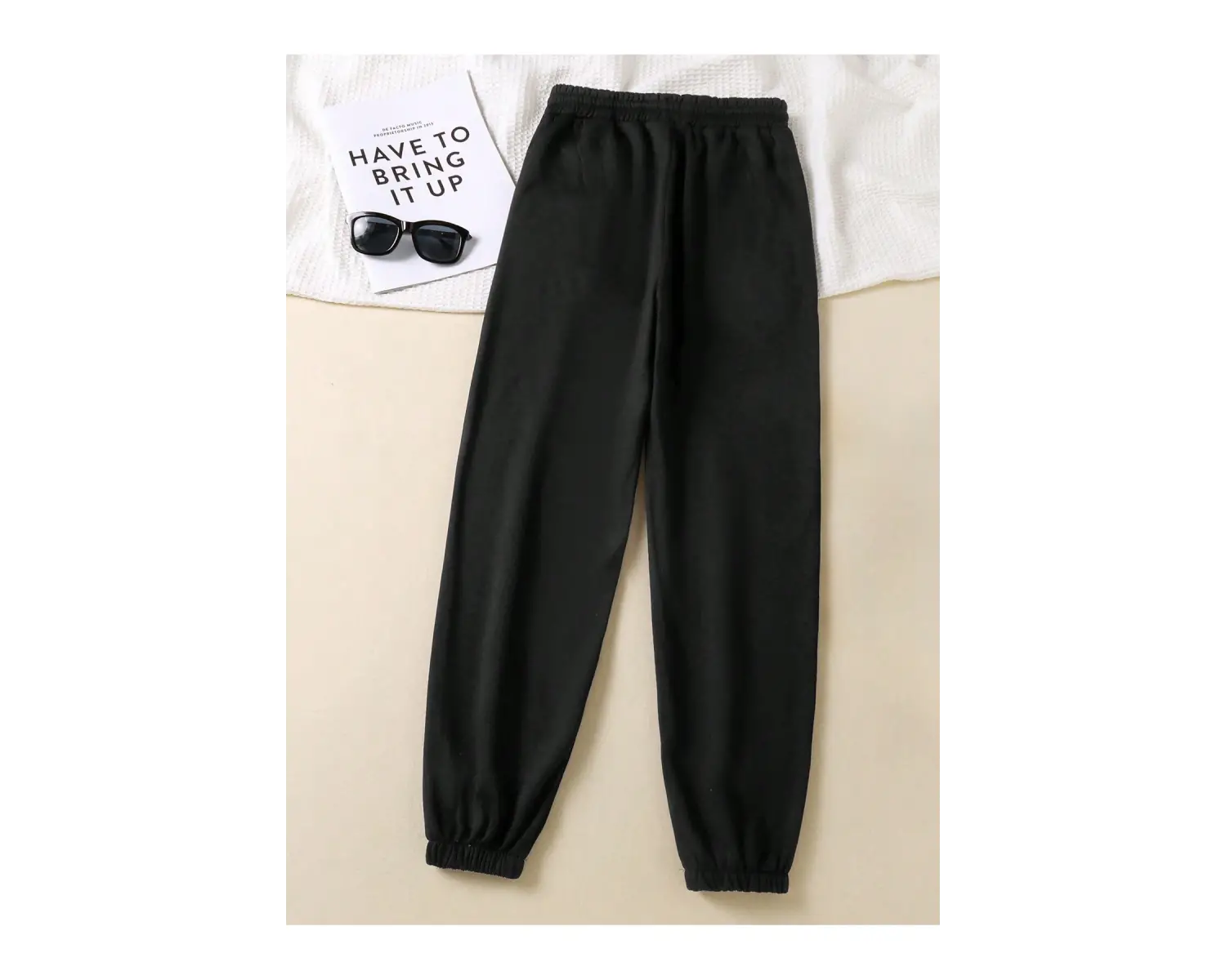 Trend Yüksek Bel Beyaz Joger Eşofman Altı