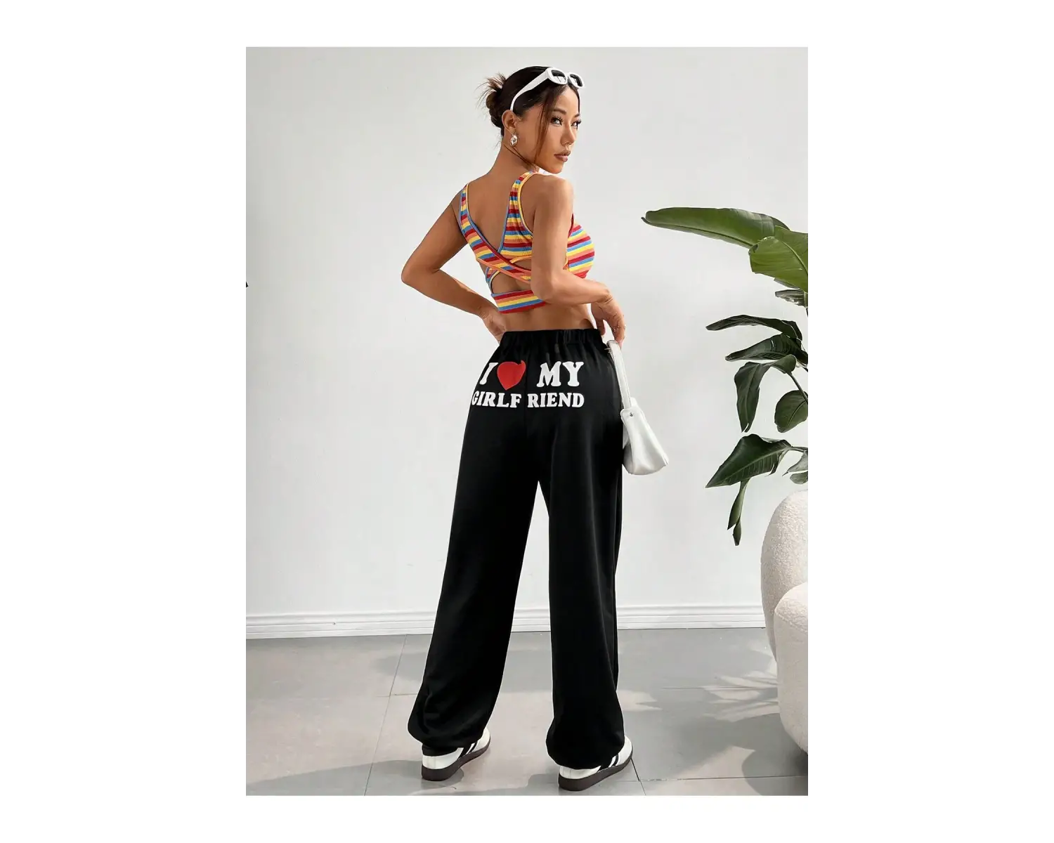 Trend Yüksek Bel Beyaz Joger Eşofman Altı