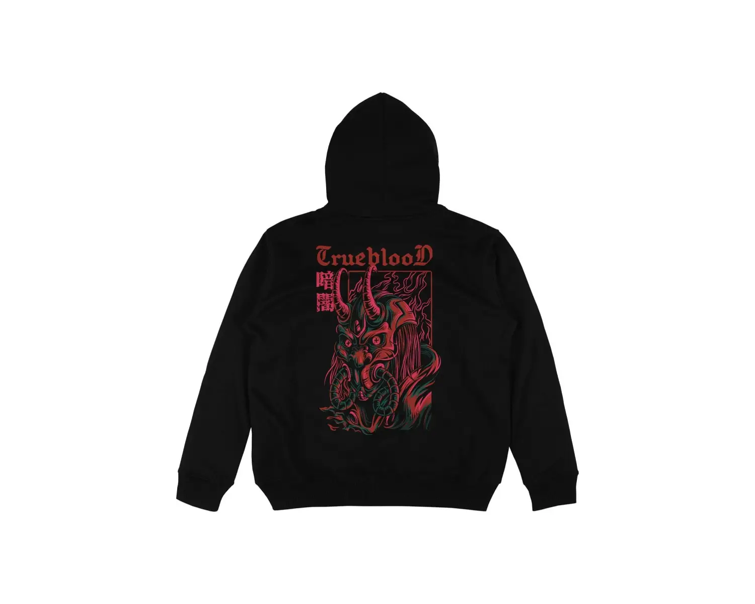 TrueBlood Siyah Oversize Unisex Kapüşonlu Sweatshirt Hoodie