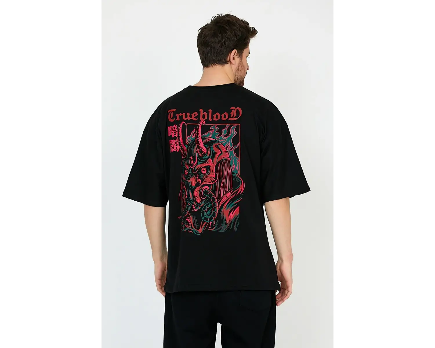 TrueBlood Siyah Oversize Unisex T-shirt