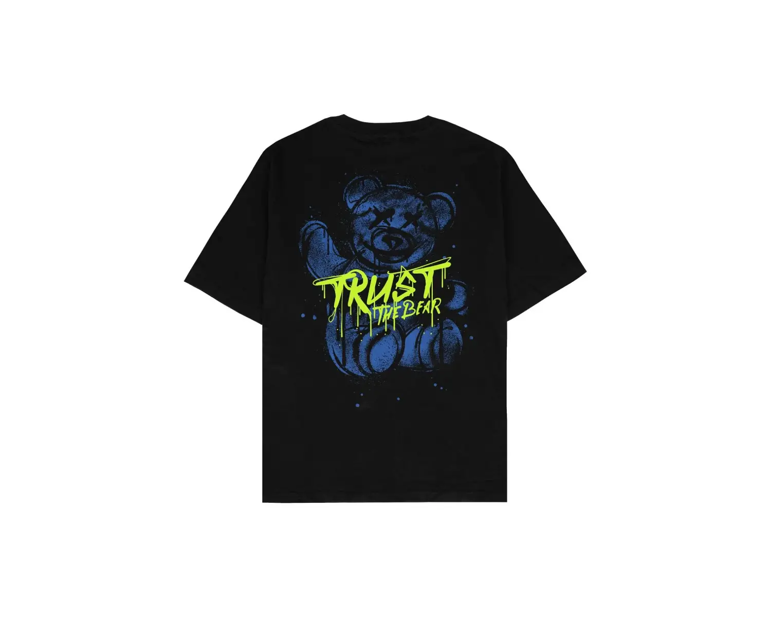 Trust The Bear Siyah Oversize Unisex T-shirt