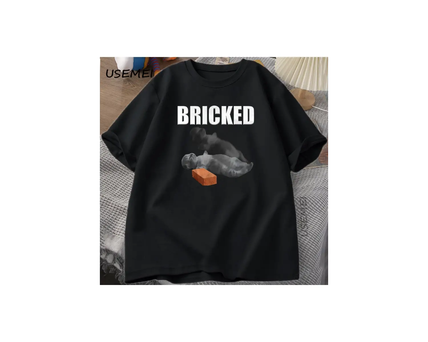 Tuğla Komik Kedi Dışarı Çıkmış T-shirt Kedi Meme TAptal Kediler Tshirt Yaz erkek Kısa 2930