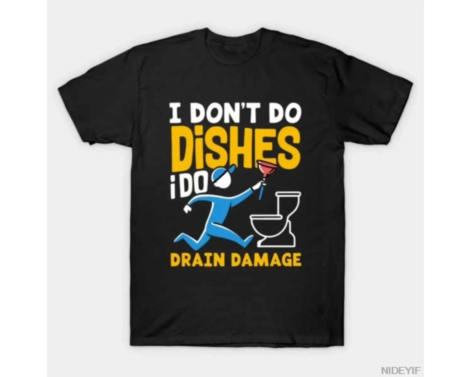 Tuvalet Tıkanma Şampiyonu Komik Banyo T-shirt Erkekler Kadınlar Için % 100% Pamuk T Shirt Kıs