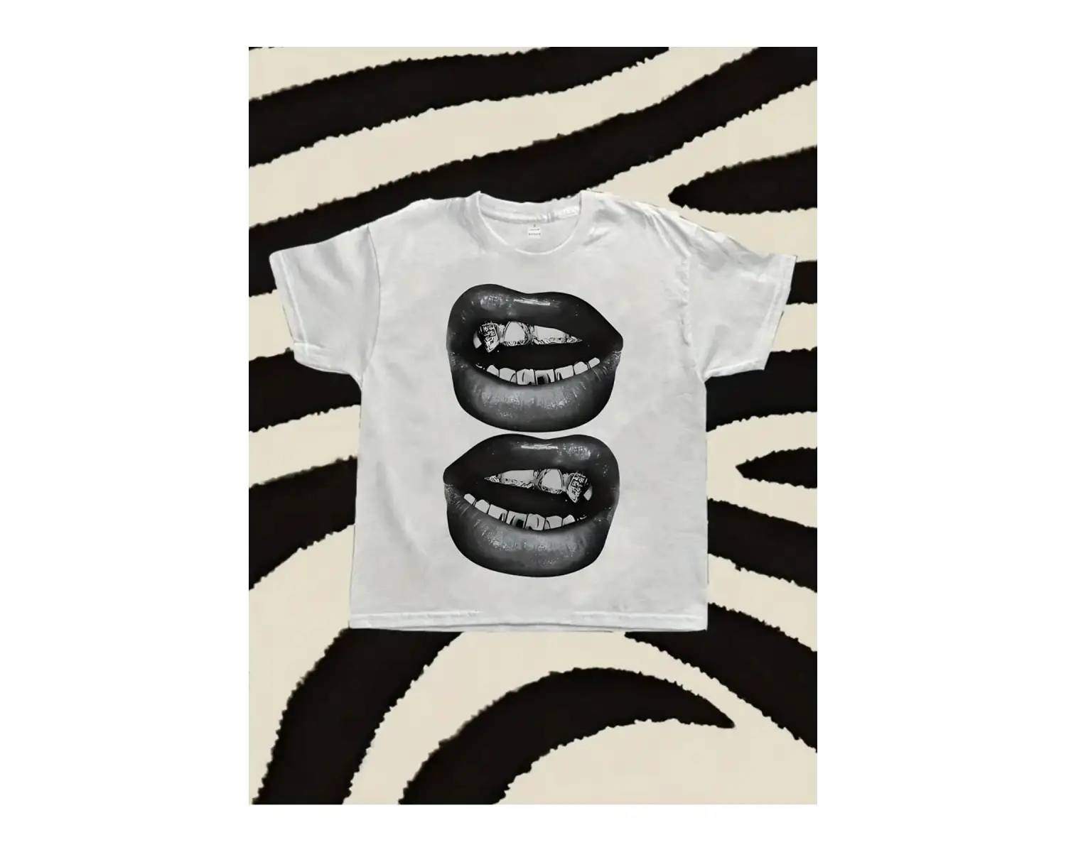 Two Lips Baskılı Unisex Oversize