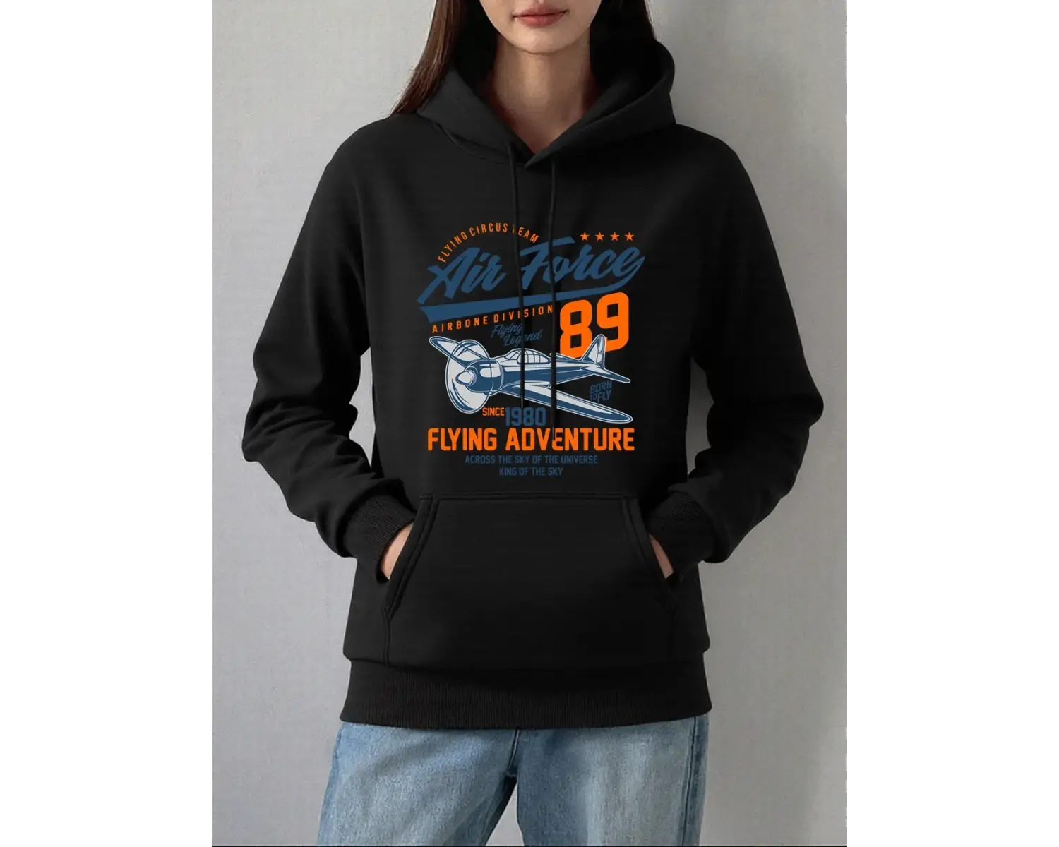 Uçan Macera Baskılar Hoodies Kadın Rahat Gevşek Tişörtü Kış Polar Sıcak Kazaklar Temelleri Ce