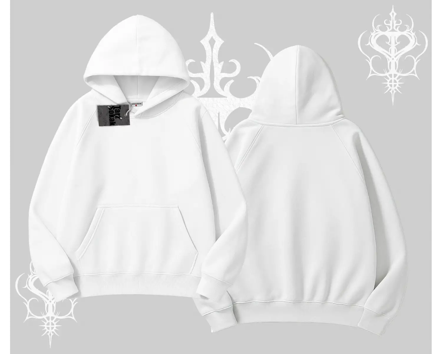 Ucuz Beyaz Yarım fermuarlı