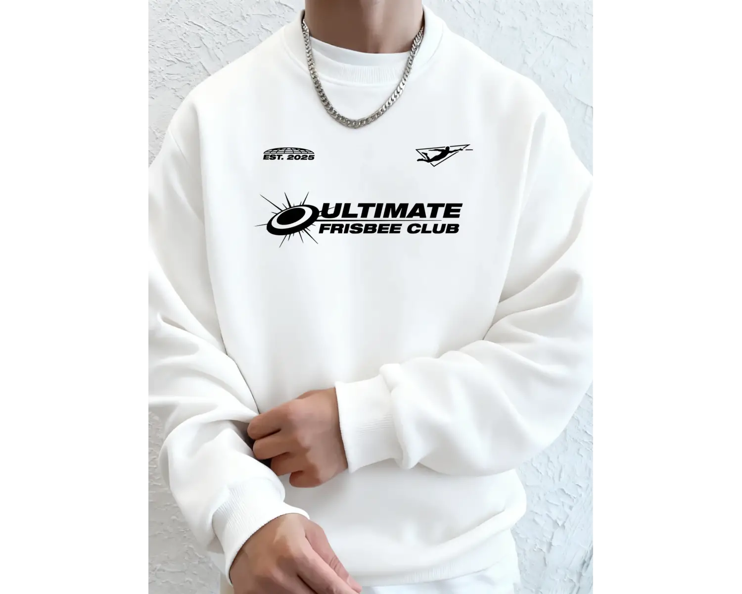 Ultimate Frisbee Club Prints Erkek Sonbahar Modası Kapüşonlu Üst Bol Basit Tişörtler Sokak Po