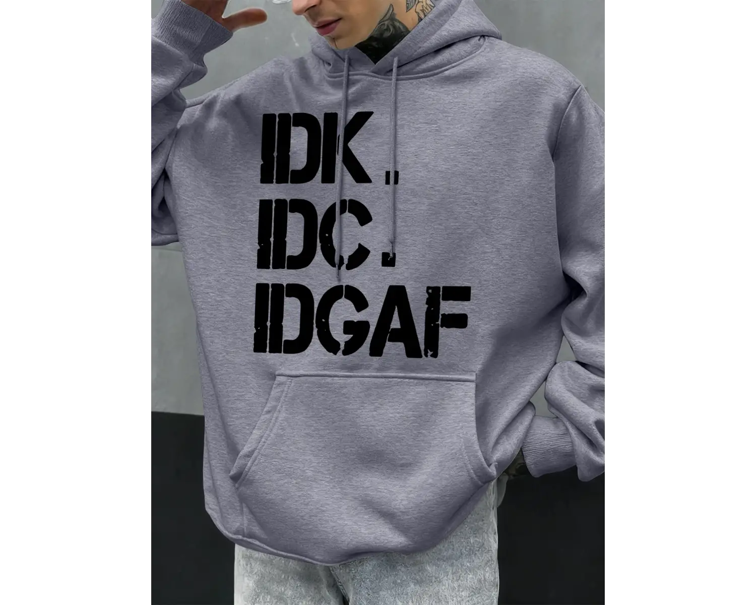 Umurumda Değil Komik Baskılı Kapüşonlu Üstler Erkek Günlük Giyim Moda Y2K Hoody Sonbahar Pola