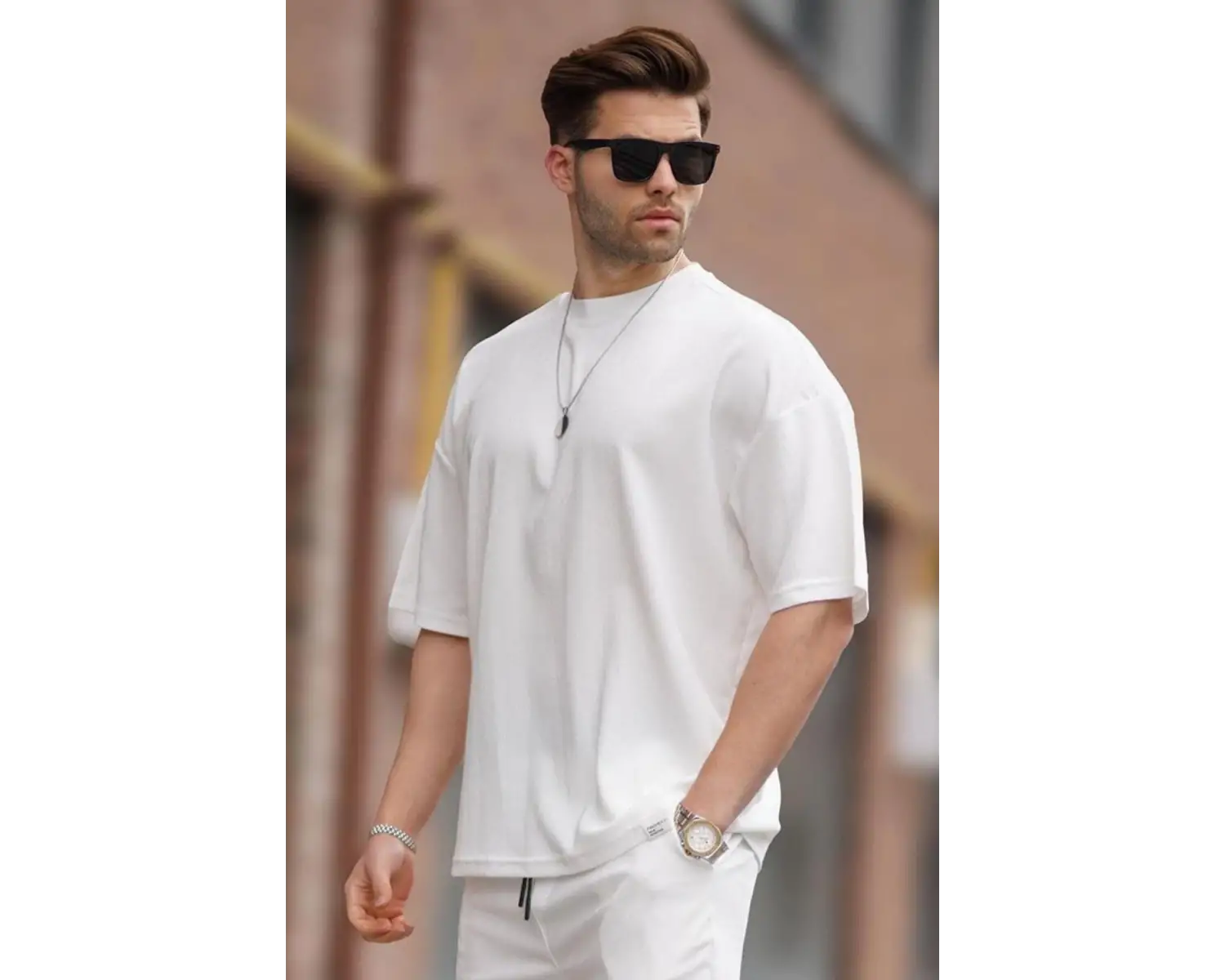 Unique----Erkek Oversize Penye Rahat Yazlık Kısa Kollu