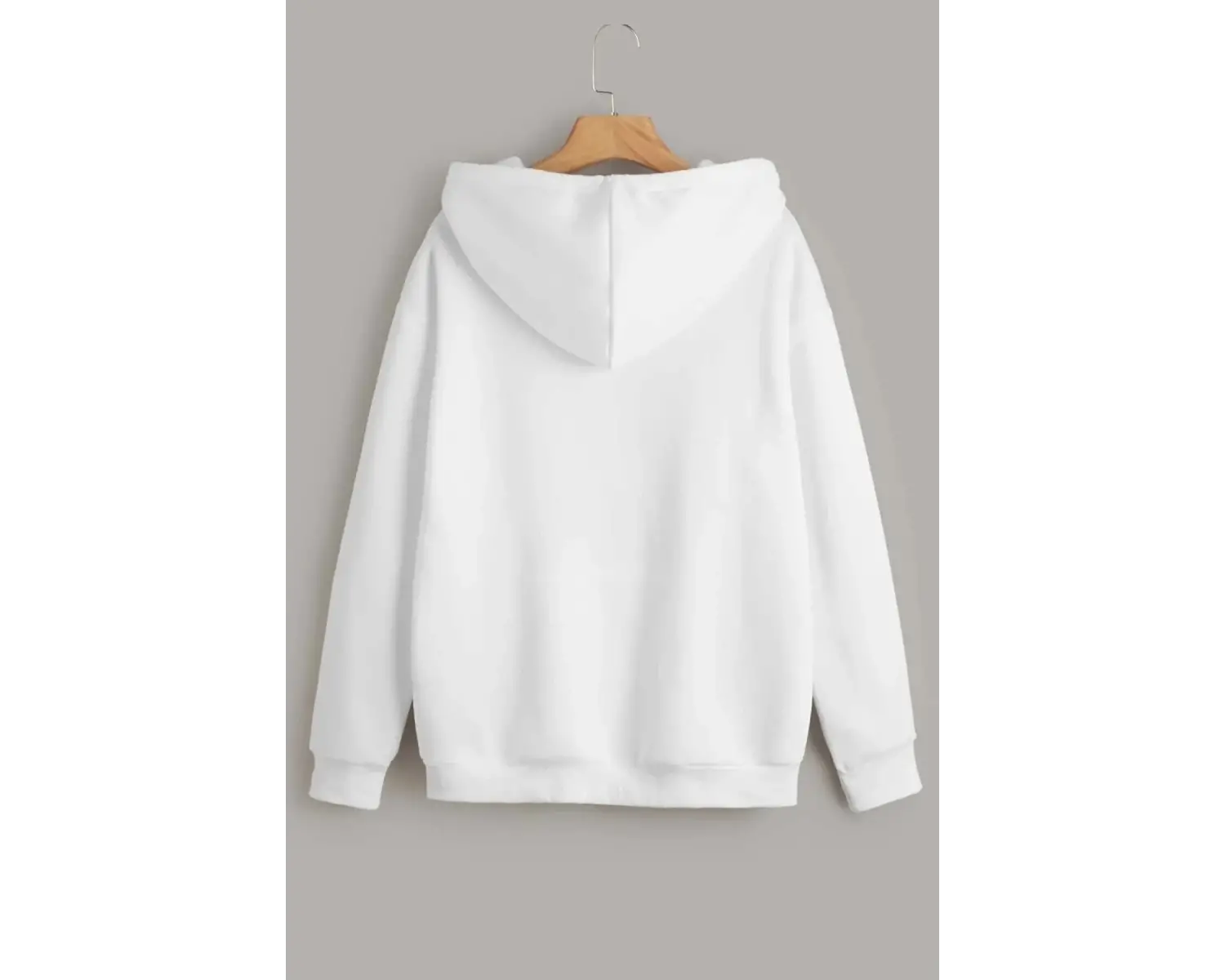 Unique----Unisex Beyaz Los Angeles Baskılı Kapüşonlu Oversize Sweatshirt