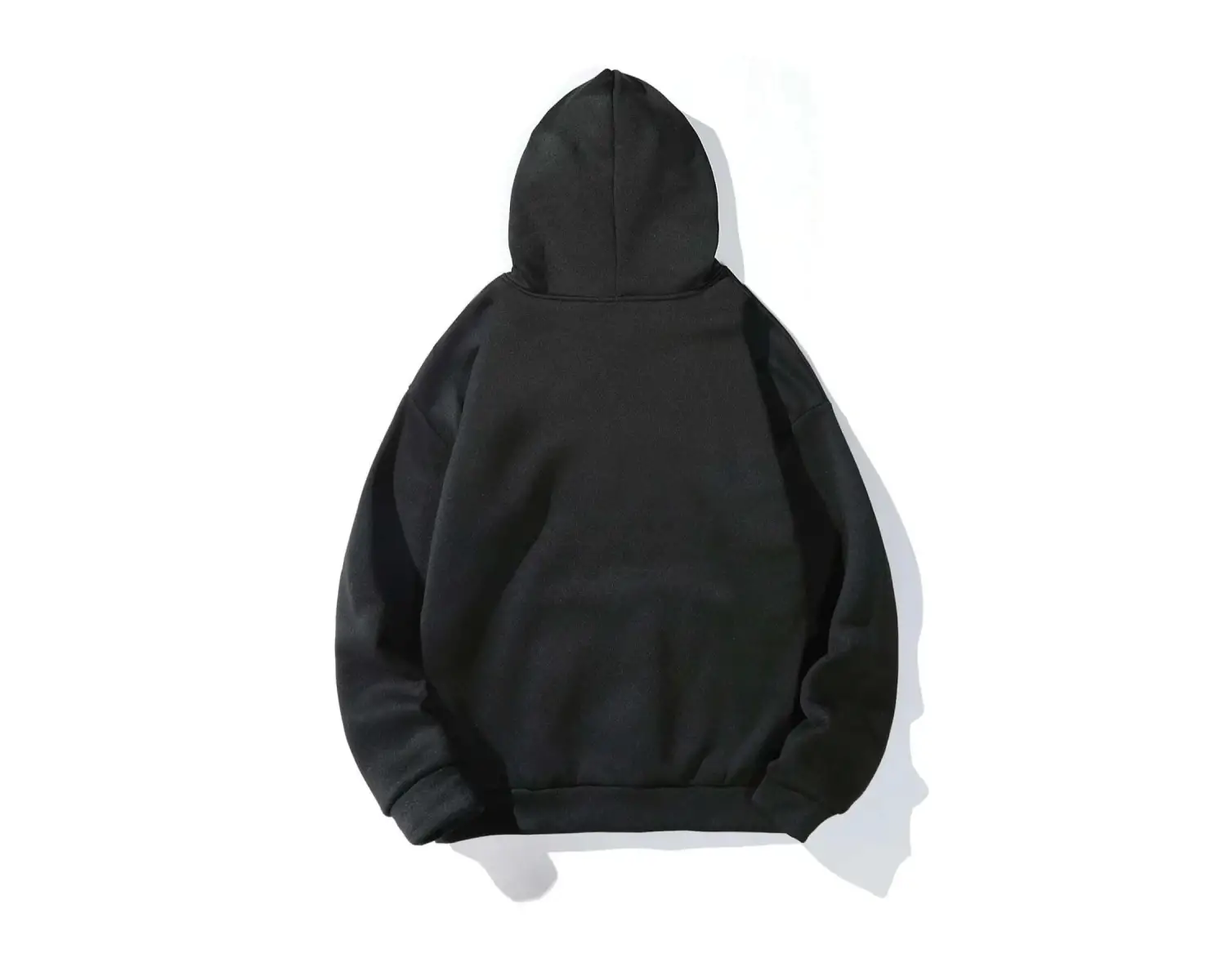 Unique----Unisex Siyah Happiest Baskılı Oversize Kapşonlu Sweatshirt