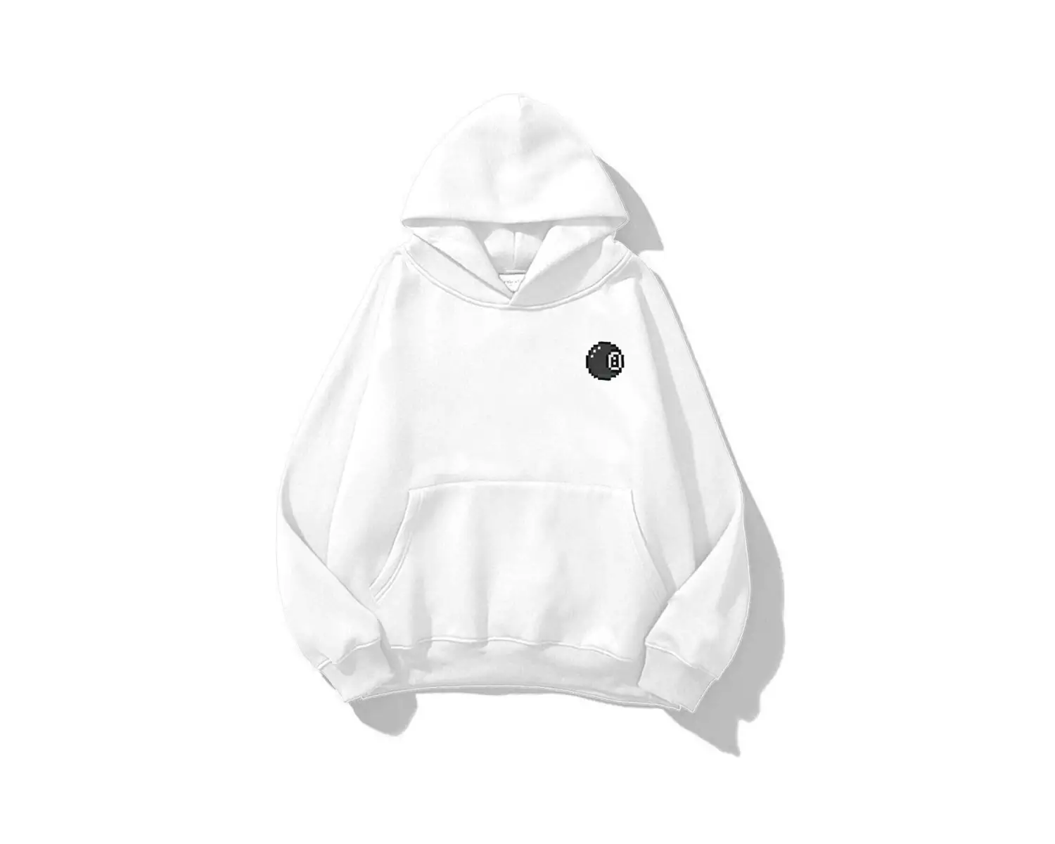 Unisex 8ball Sweatshirt Hoodie Beyaz