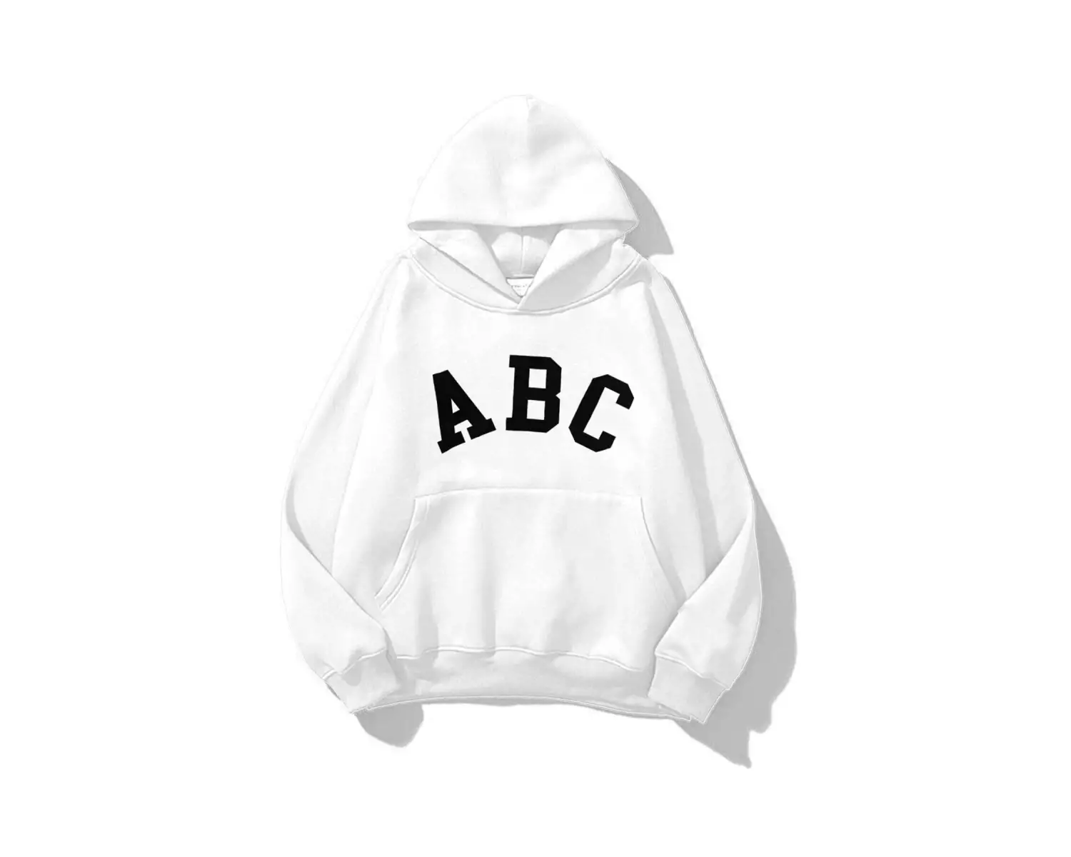 Unisex A B C Sweatshirt Hoodie Beyaz