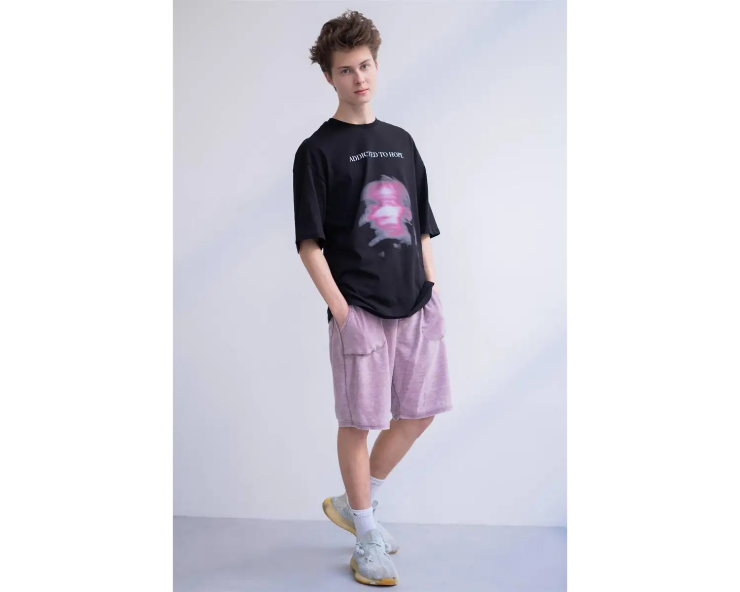 Unisex Addicted To Hope Tshirt Siyah