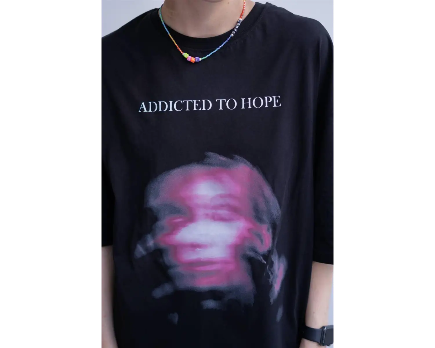 Unisex Addicted To Hope Tshirt Siyah