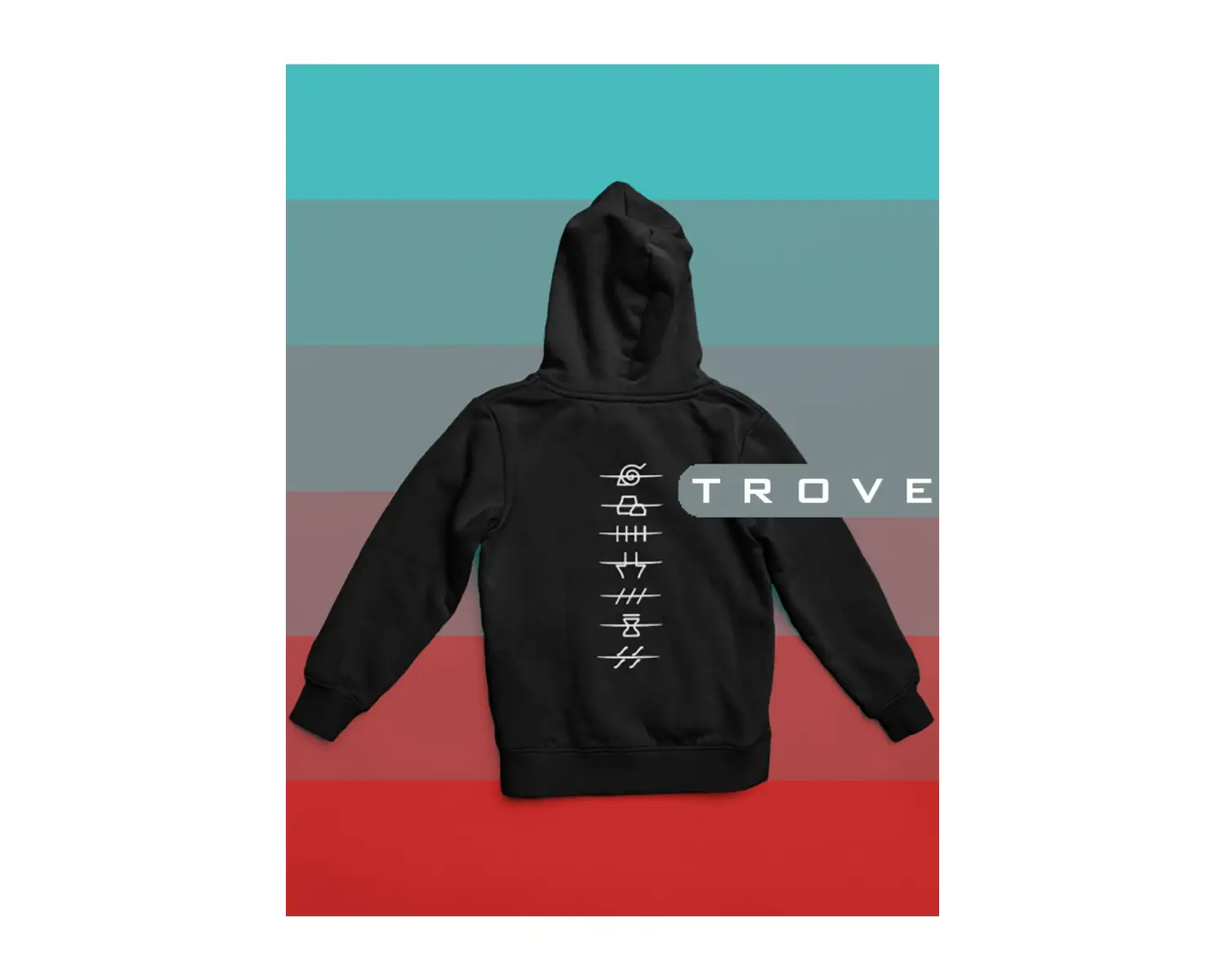 Unısex Akatsuki Naruto Sembol Ön Arka Sırt Baskılı Kapüşonlu %100 Pamuk Sweatshirt