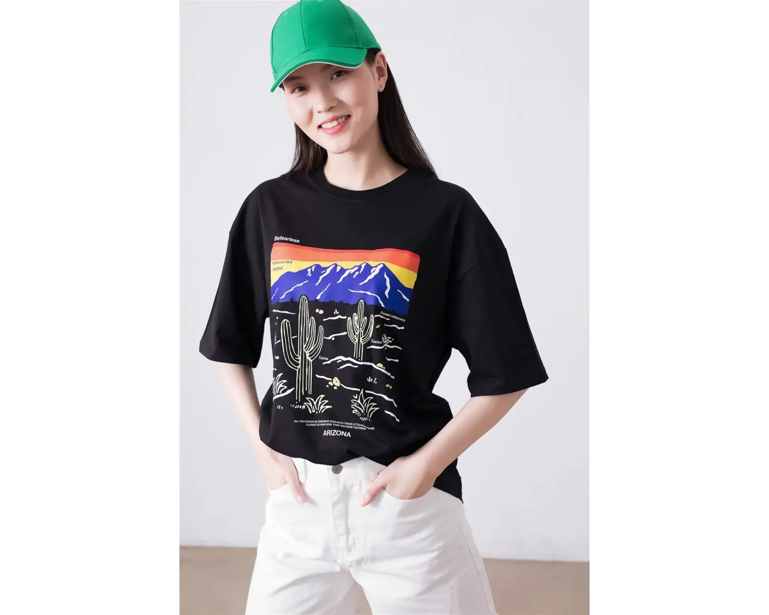 Unisex Arizona Befearless Siyah Tshirt