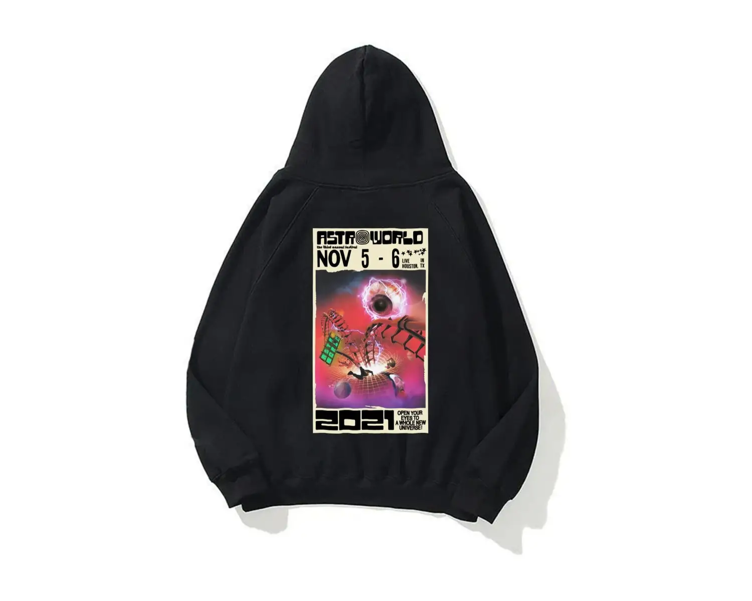 Unisex Astroworld 2021 Siyah Sweatshirt