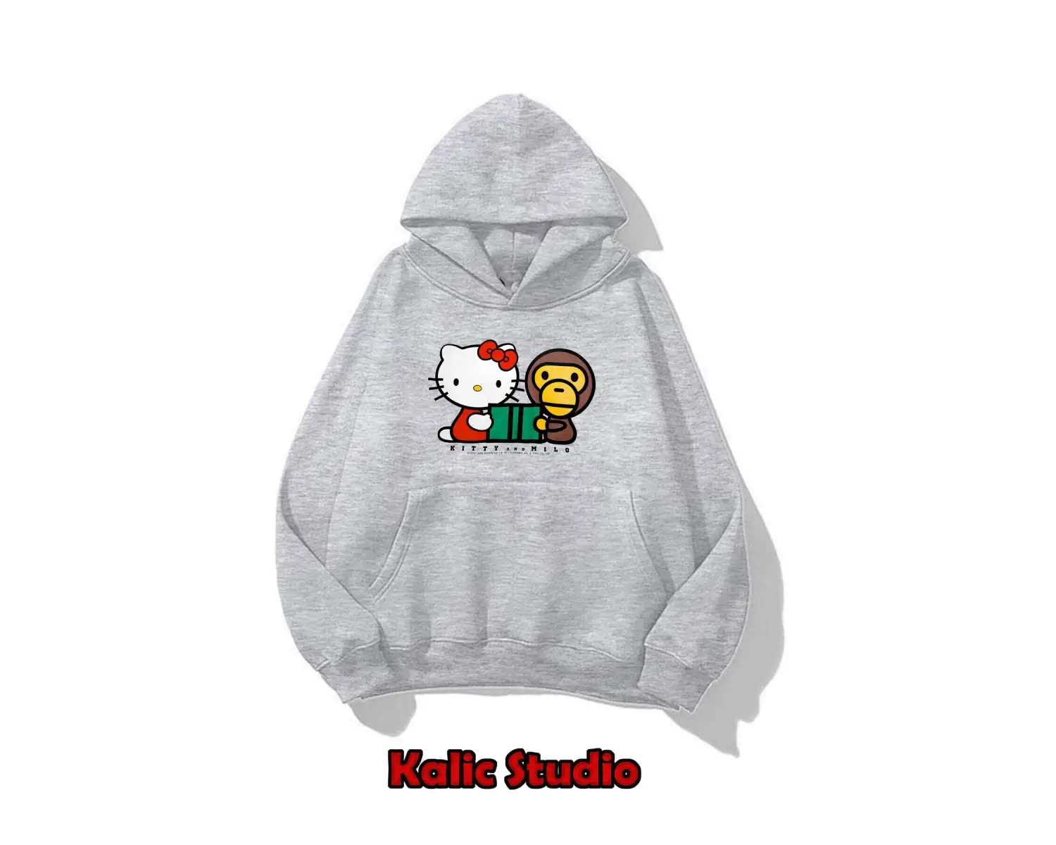 unisex Bape Baskılı oversize sweatshirt gri