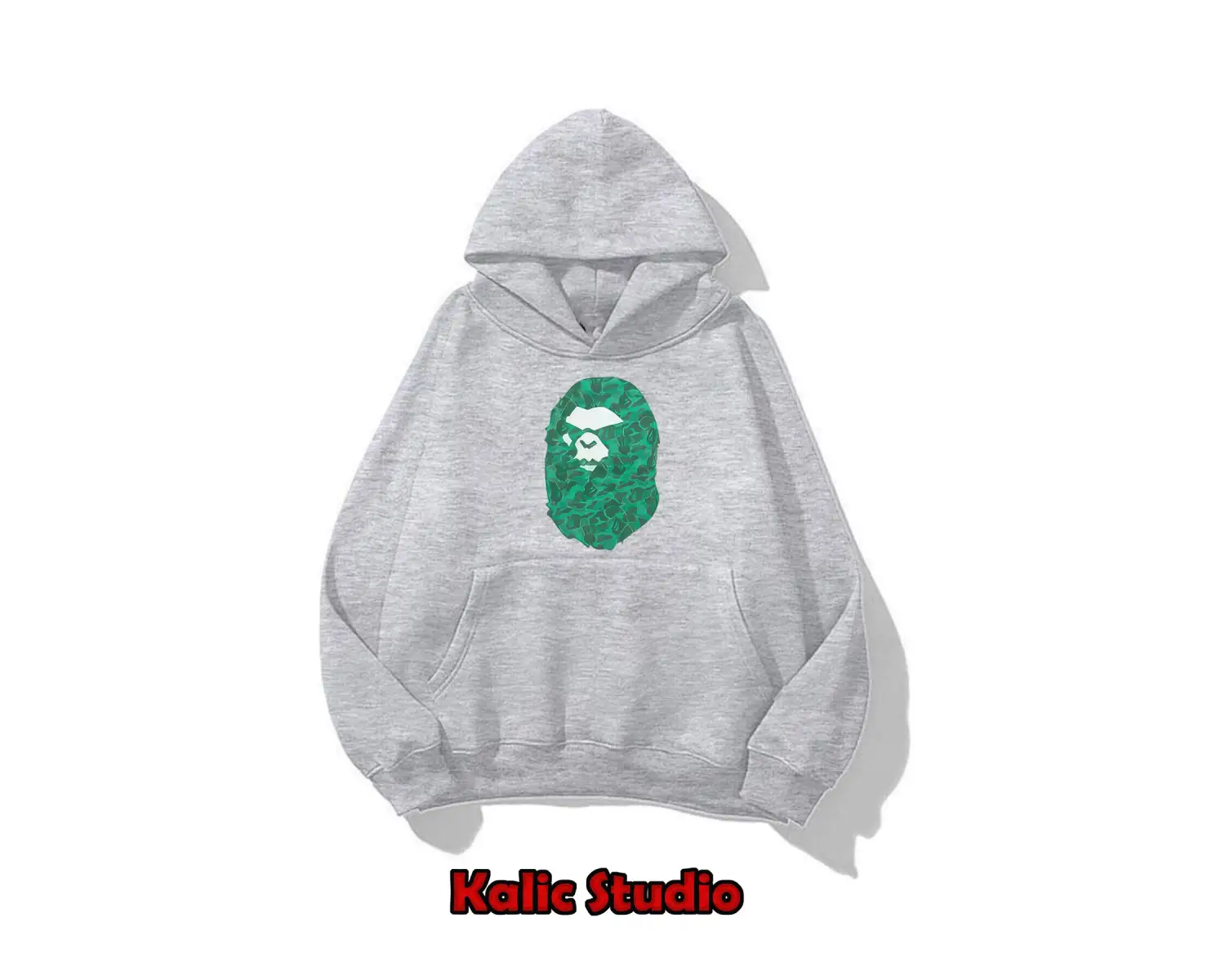 unisex Bape Baskılı oversize sweatshirt gri