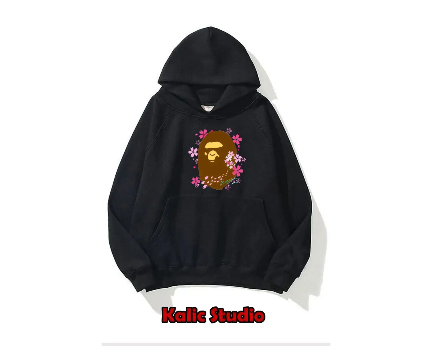 unisex Bape Baskılı oversize sweatshirt gri