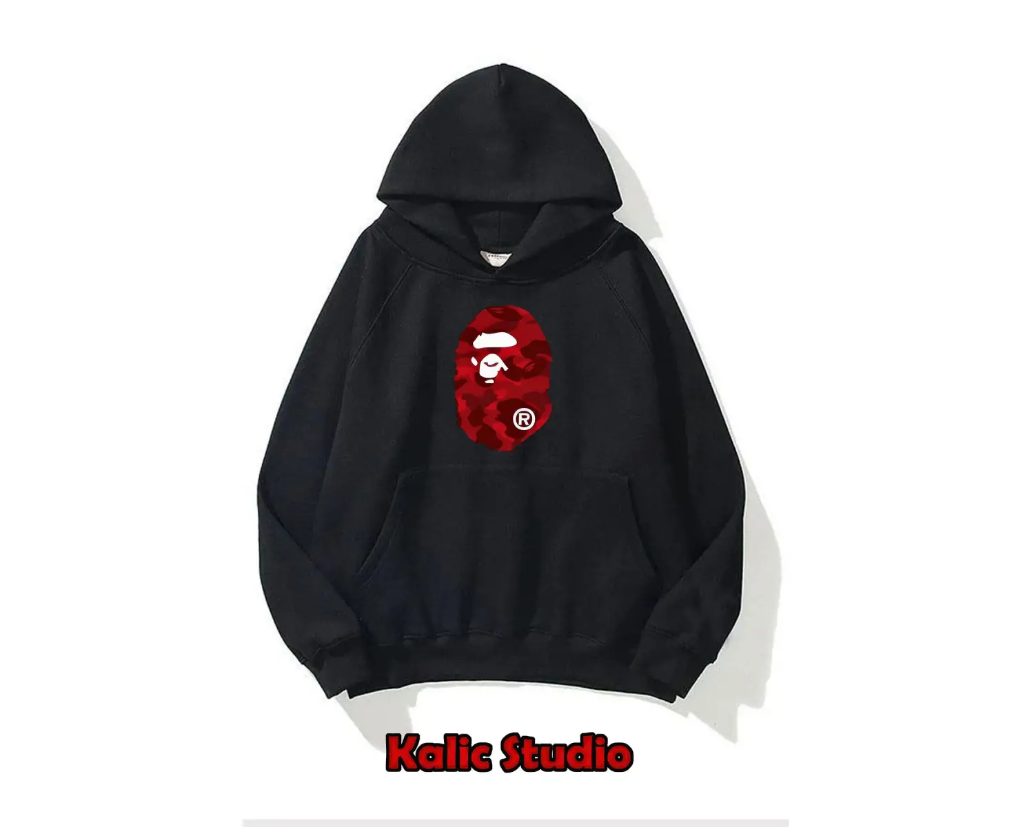 unisex Bape Baskılı oversize sweatshirt gri