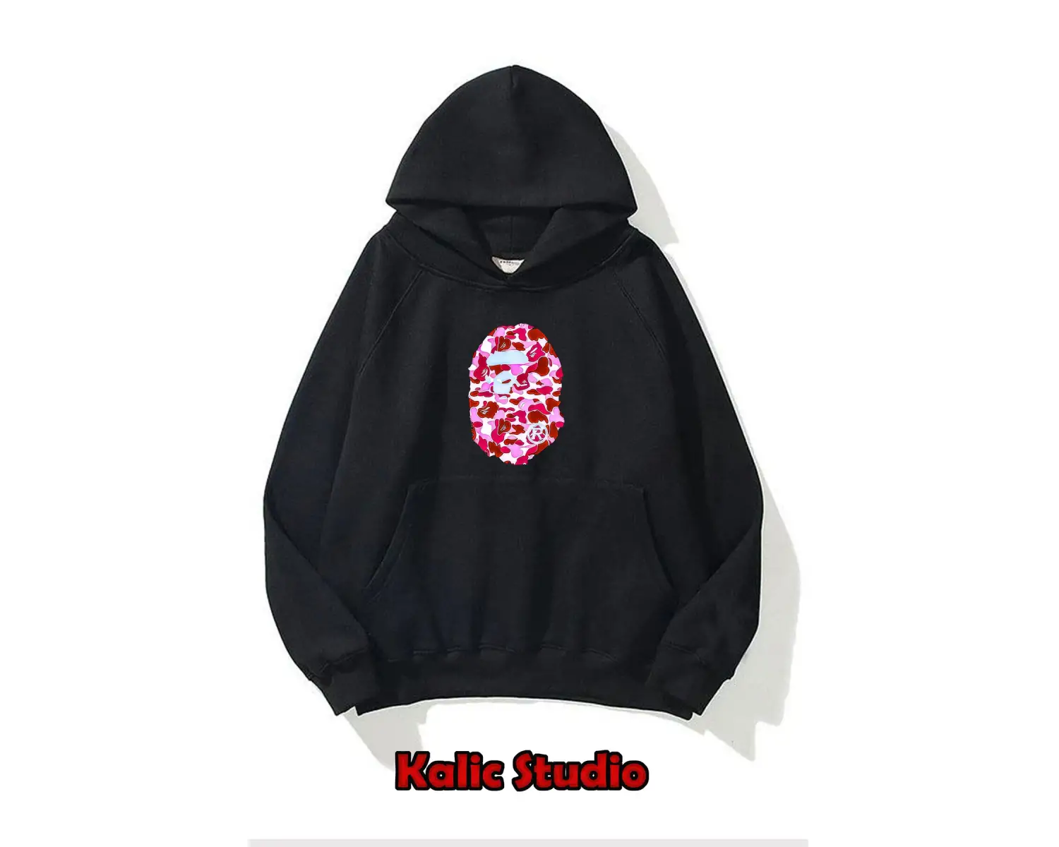 unisex Bape Baskılı oversize sweatshirt gri