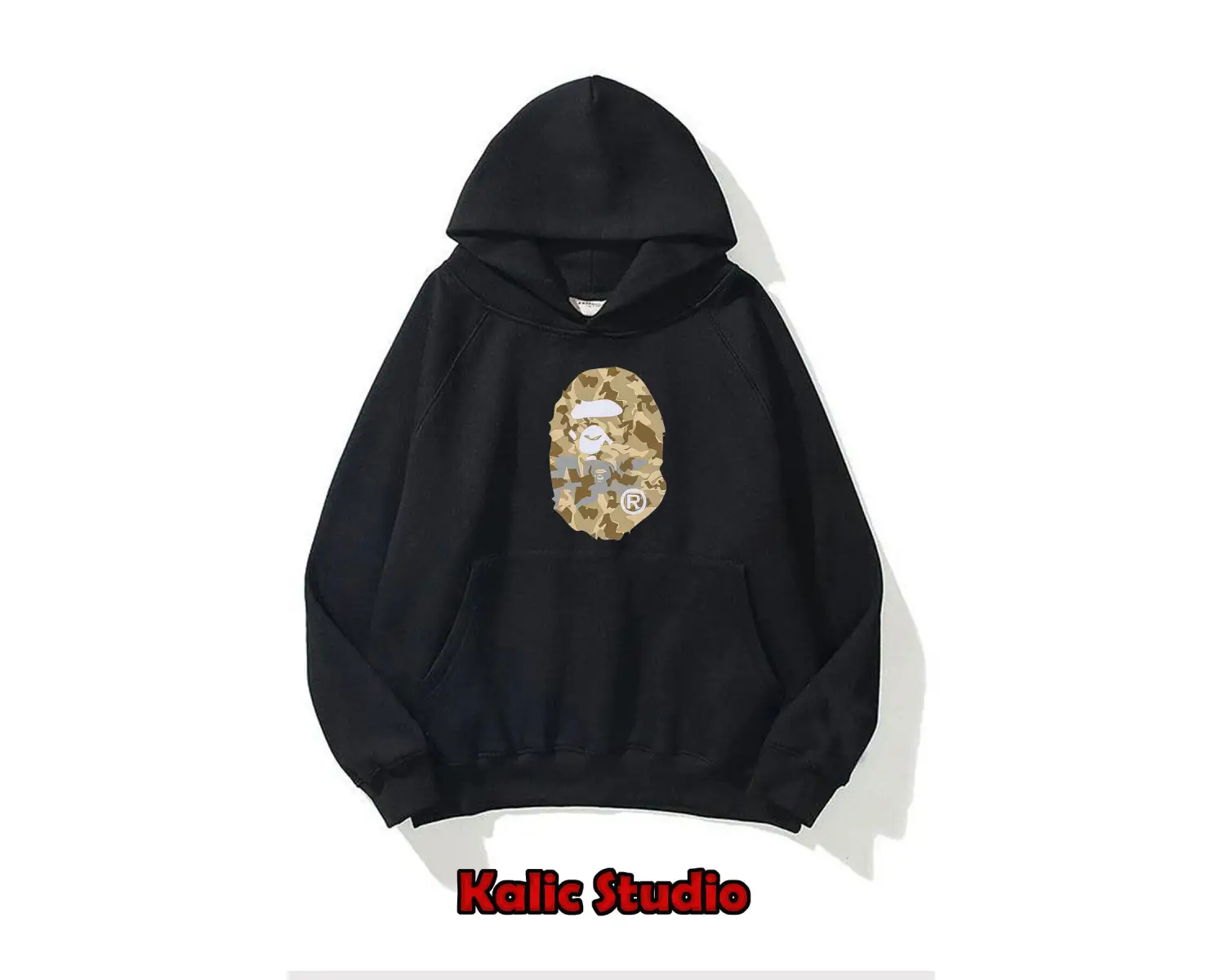 unisex Bape Baskılı oversize sweatshirt gri