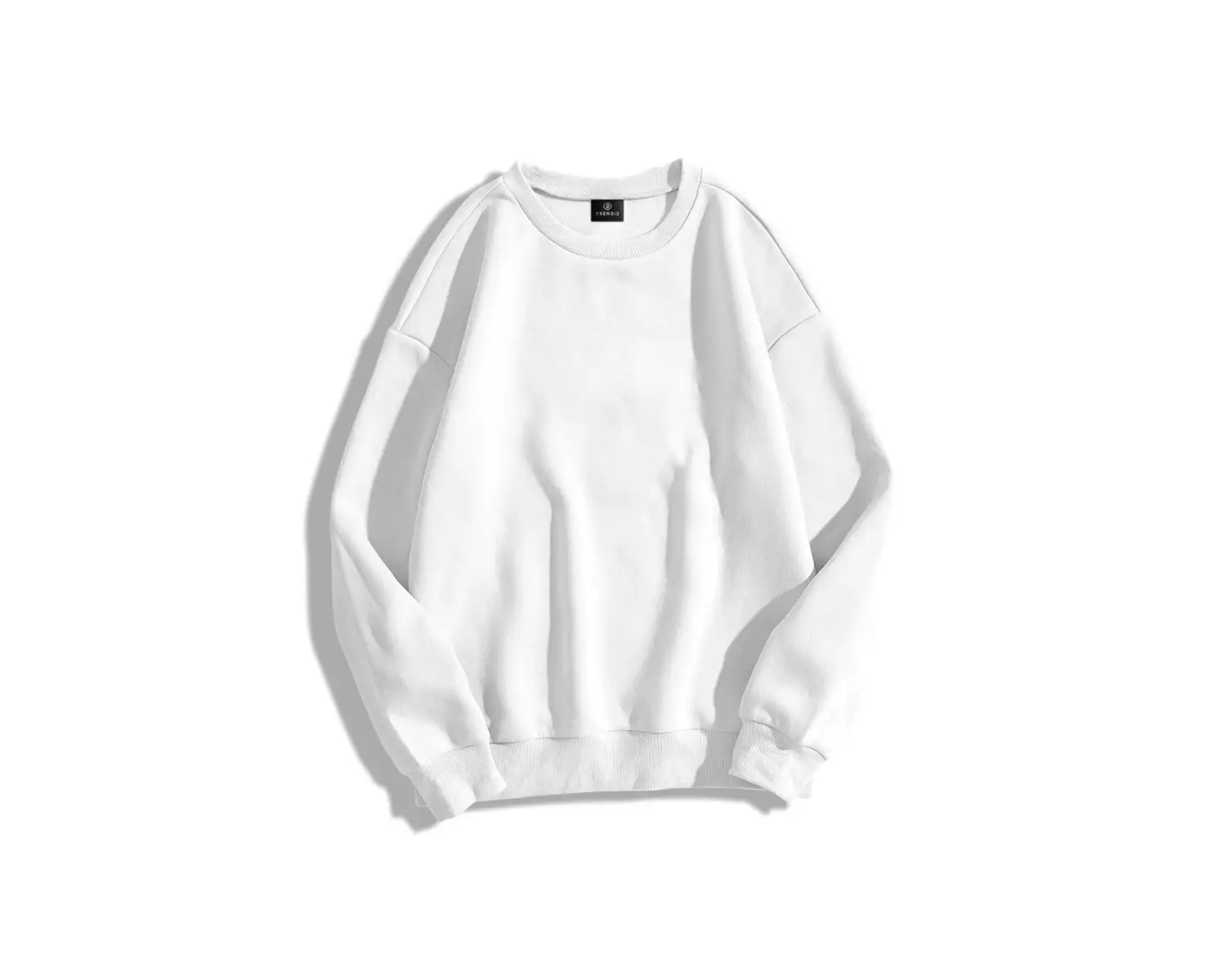 Unisex Basic Bisiklet Yaka Sweatshirt Trndz1418 Beyaz