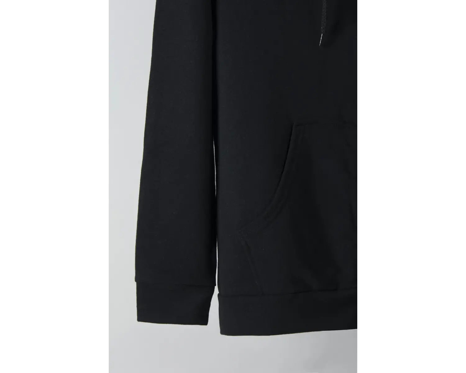 Ünisex Basic Slim Fit Kapüşonlu Fermuarlı Cepli Sweatshirt Siyah