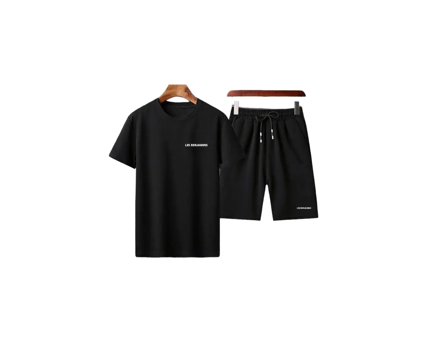 Unisex Baskılı Bisiklet Yaka Siyah Tişört Ve Siyah Bermuda Şort 2li Set Alt Üst