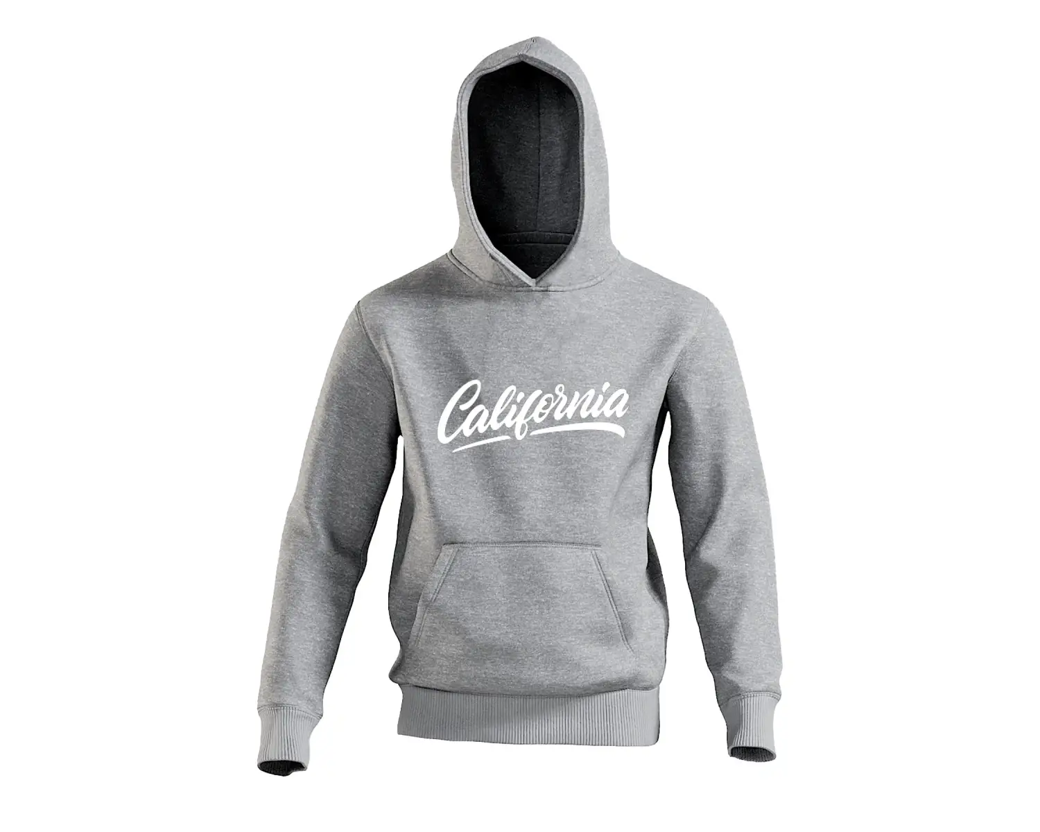 Unisex Baskılı Oversize Kapüşonlu Sweatshirt Gri