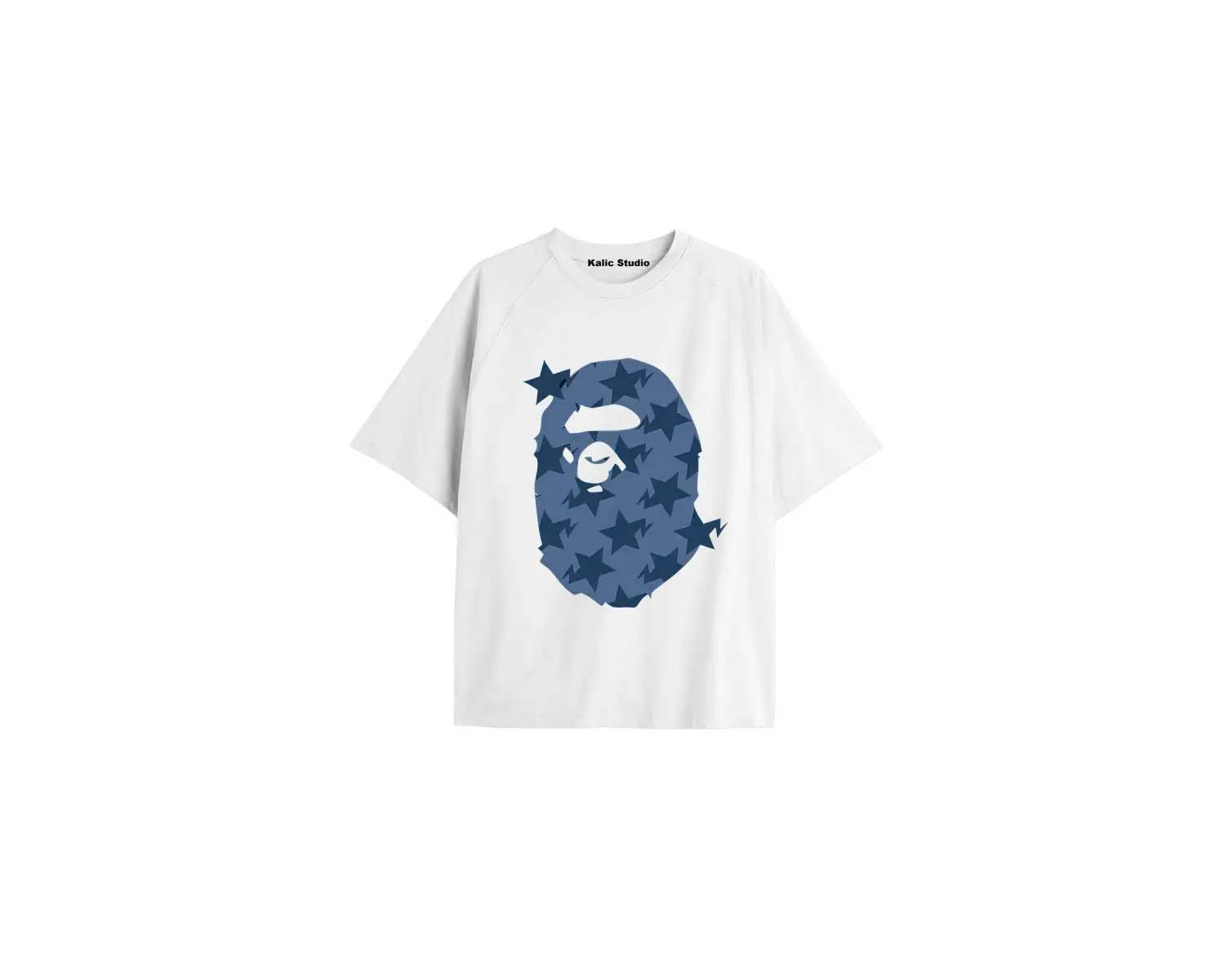 UNİSEX Bay Bape Desenli Beyaz Yazlık T-shirt