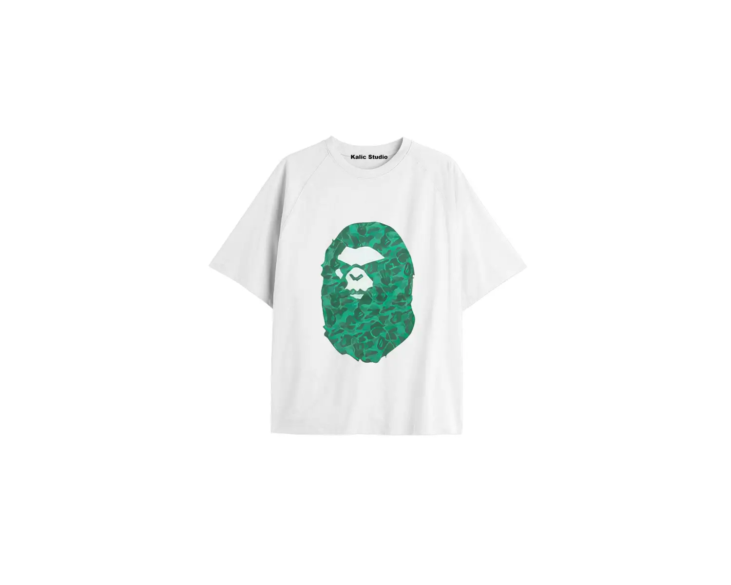 UNİSEX Bay Bape Desenli Beyaz Yazlık T-shirt