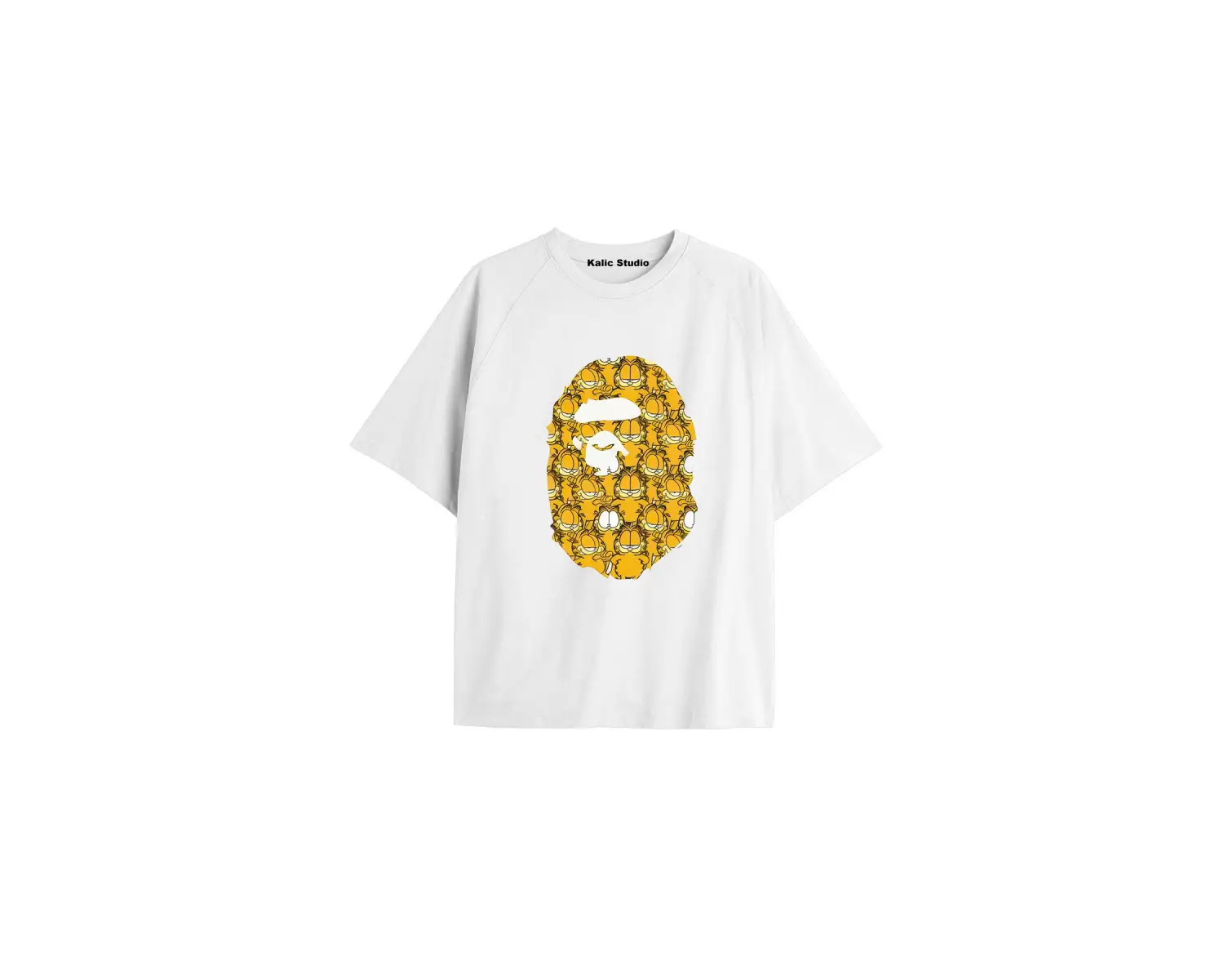 UNİSEX Bay Bape Desenli Beyaz Yazlık T-shirt