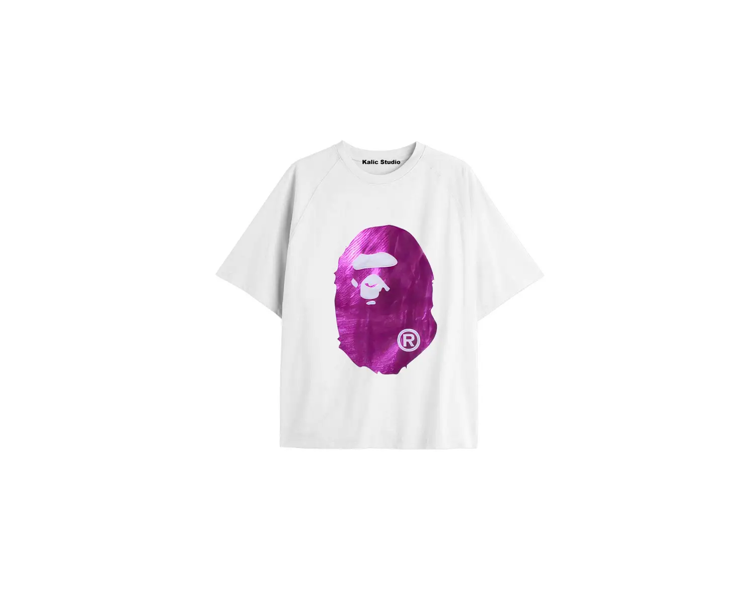 UNİSEX Bay Bape Desenli Beyaz Yazlık T-shirt