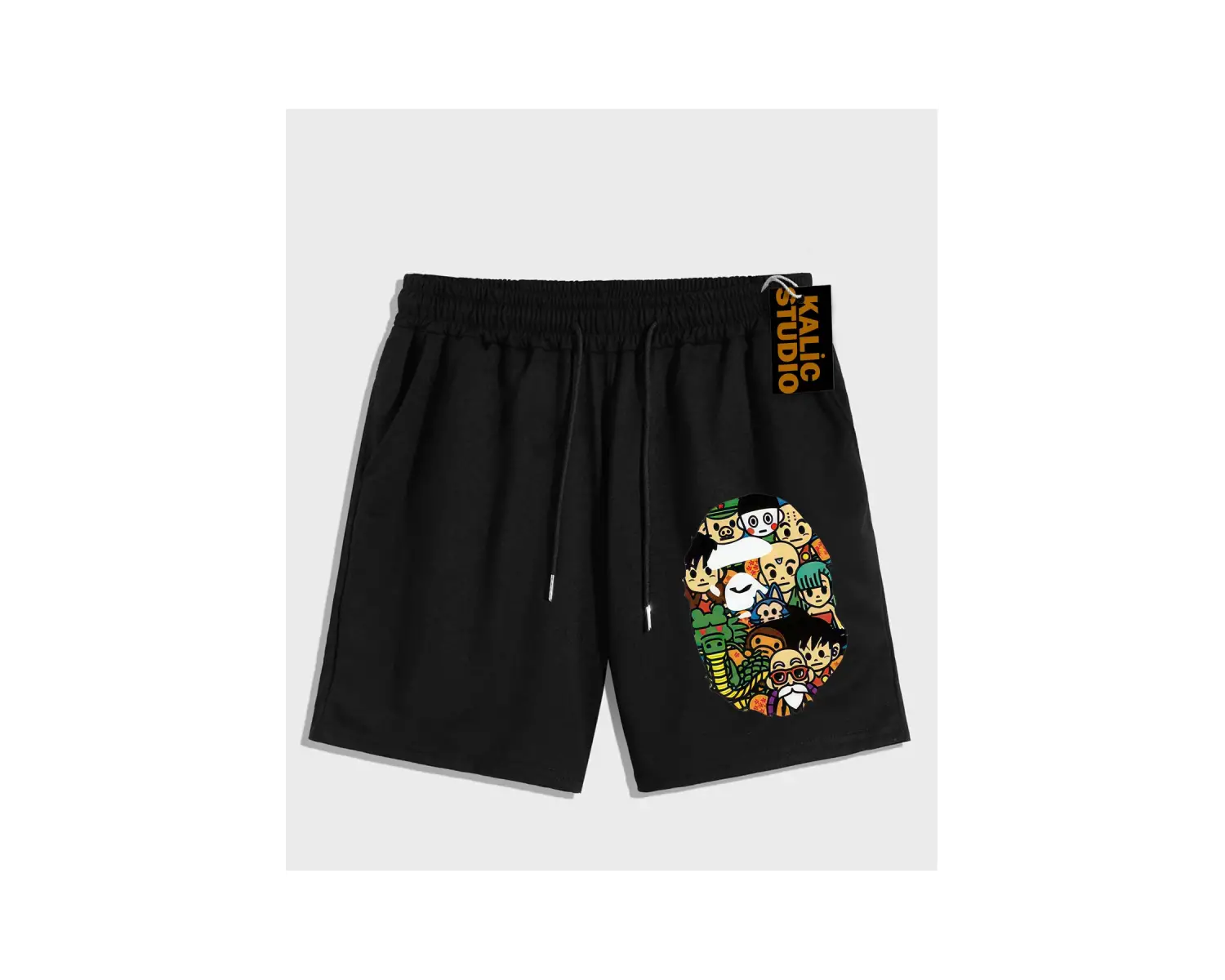 UNİSEX Bay Bape Desenli Siyah Yazlık ŞORT