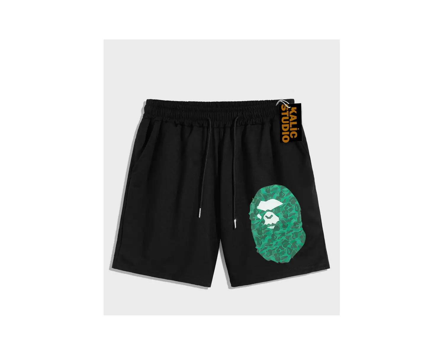 UNİSEX Bay Bape Desenli Siyah Yazlık ŞORT