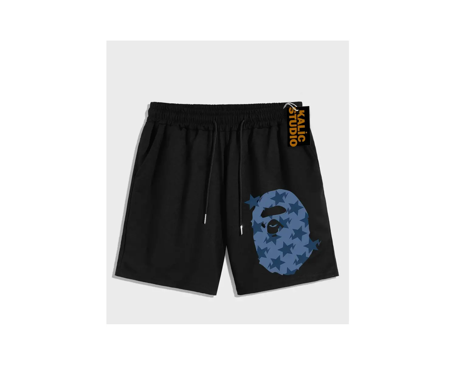 UNİSEX Bay Bape Desenli Siyah Yazlık ŞORT