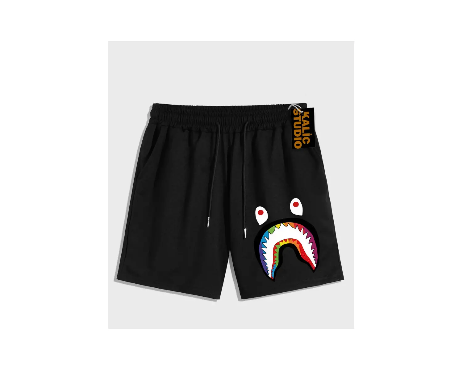 UNİSEX Bay Bape Desenli Siyah Yazlık ŞORT