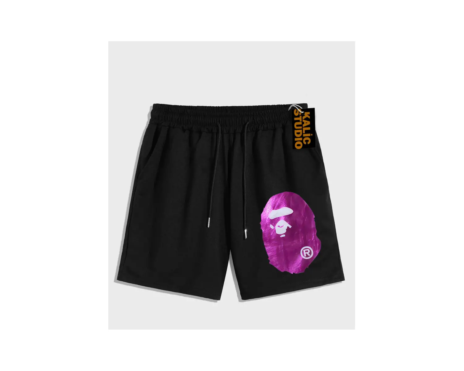 UNİSEX Bay Bape Desenli Siyah Yazlık ŞORT