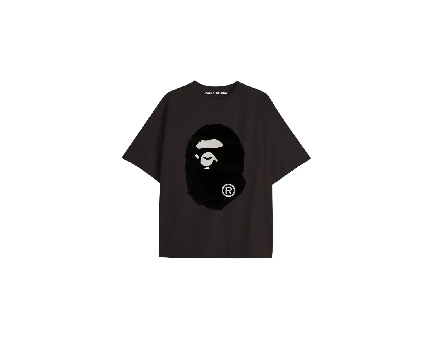 UNİSEX Bay Bape Desenli Siyah Yazlık T-shirt