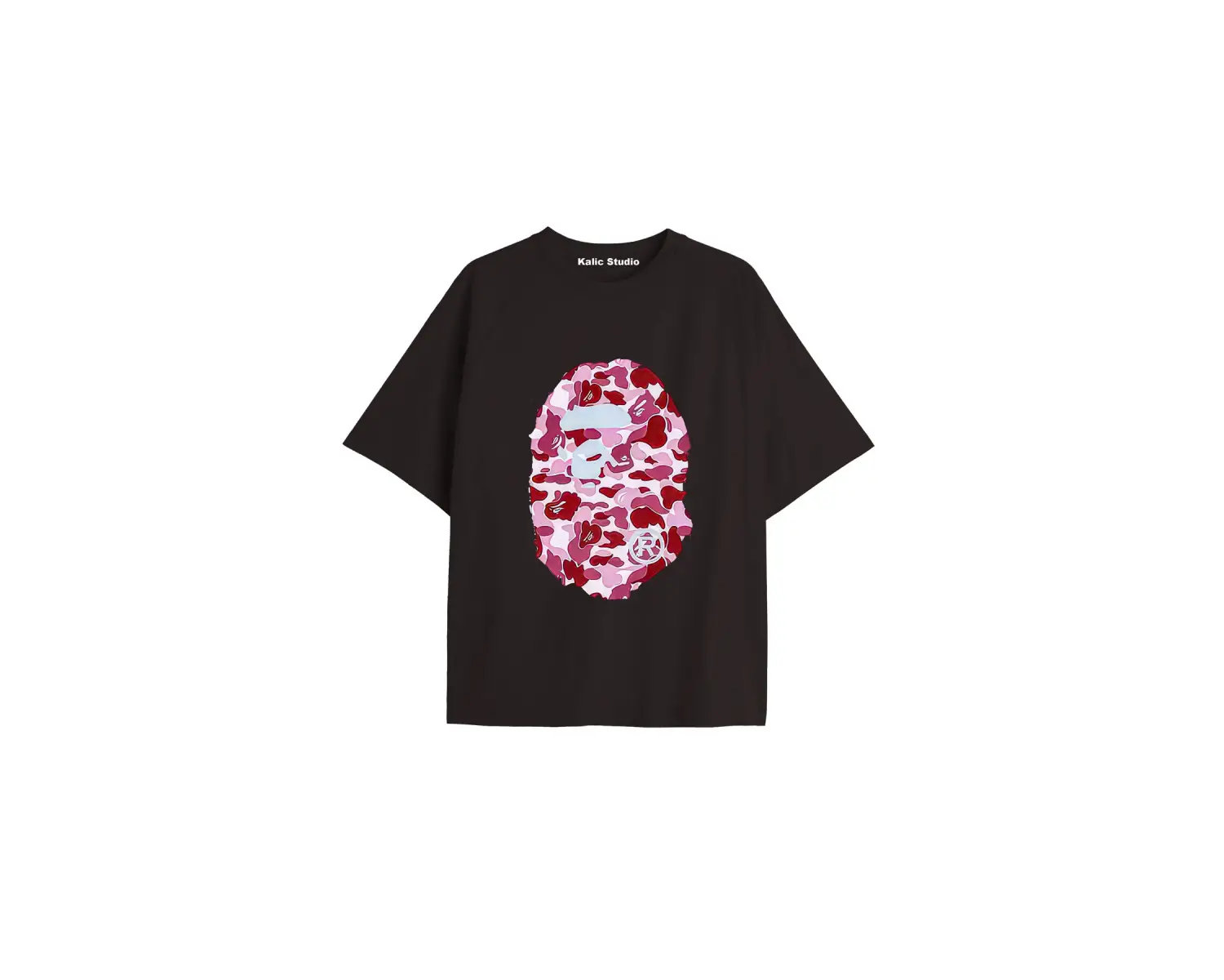 UNİSEX Bay Bape Desenli Siyah Yazlık T-shirt